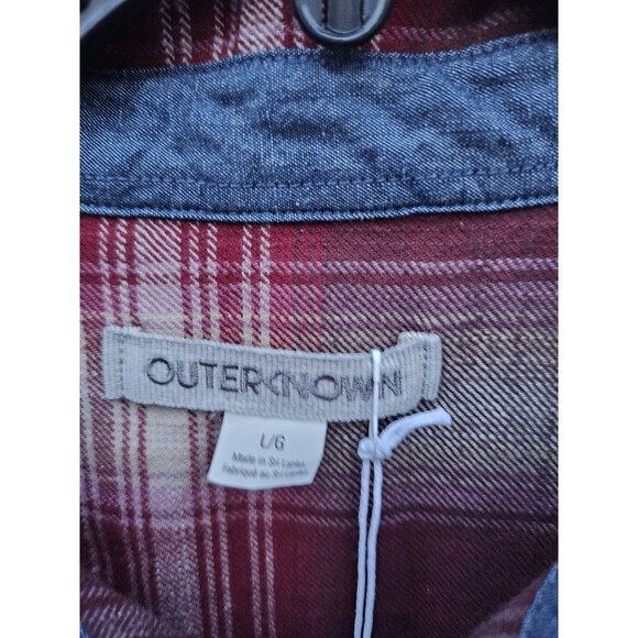 Outerknown Shirt Mens Large Transitional Slub Flannel Plaid Lumberjack Cozycore - Picture 6 of 16